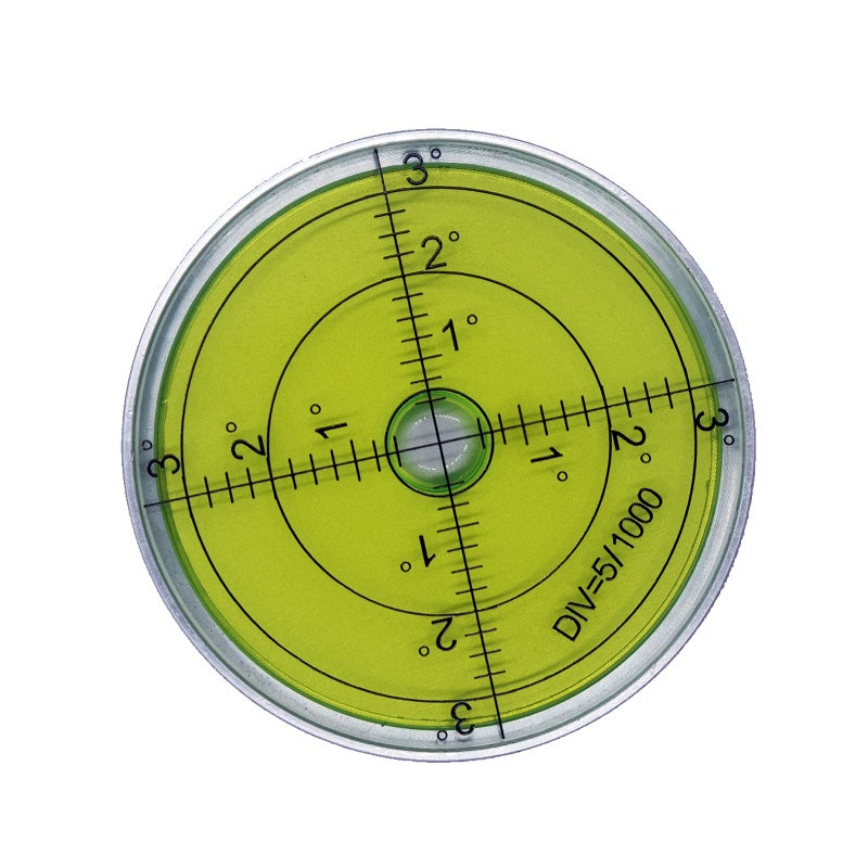 GEONASSUR Aluminium High Precision Horizontal Leveler Bubble Level Tool Circle Round 2.4 Inch 60mm (Silver Green) - Image 1
